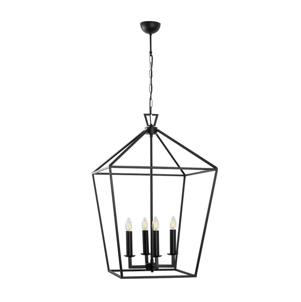 Lysekrone Till 13251, svart, metall, 4 lyskilder