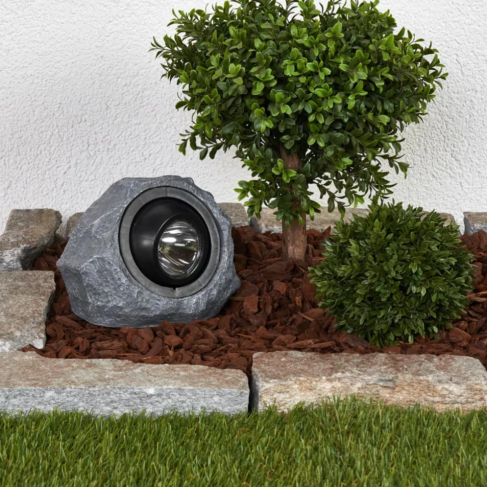 Lysende solarstein Lior med LED