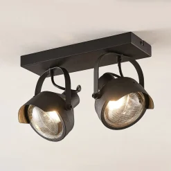 Lyskaster-spot Henega i svart, 2 lyskilder