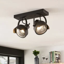 Lyskaster-spot Henega i svart, 2 lyskilder