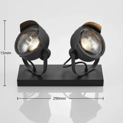 Lyskaster-spot Henega i svart, 2 lyskilder