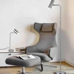 Marley bordlampe, nikkel, høyde 45 cm, metall