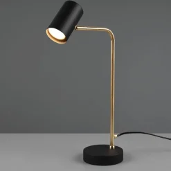 Marley bordlampe, svart/messing, høyde 45 cm, metall