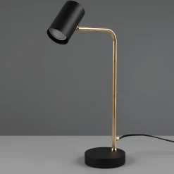 Marley bordlampe, svart/messing, høyde 45 cm, metall