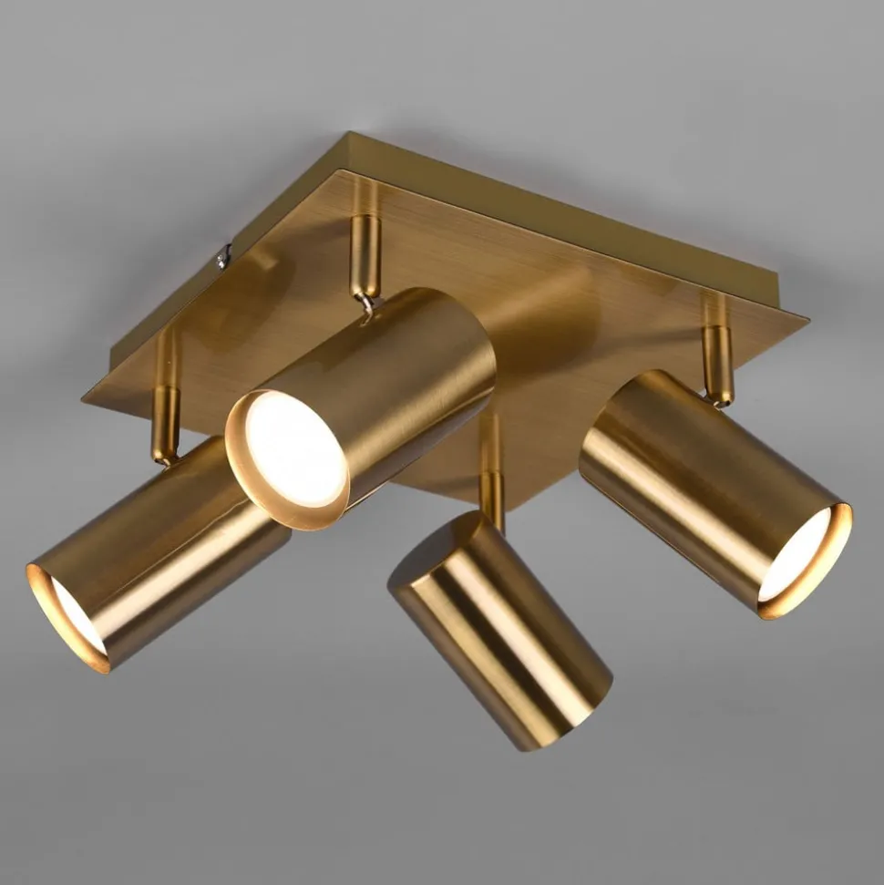 Marley downlight, antikk messing, 4 lyskilder