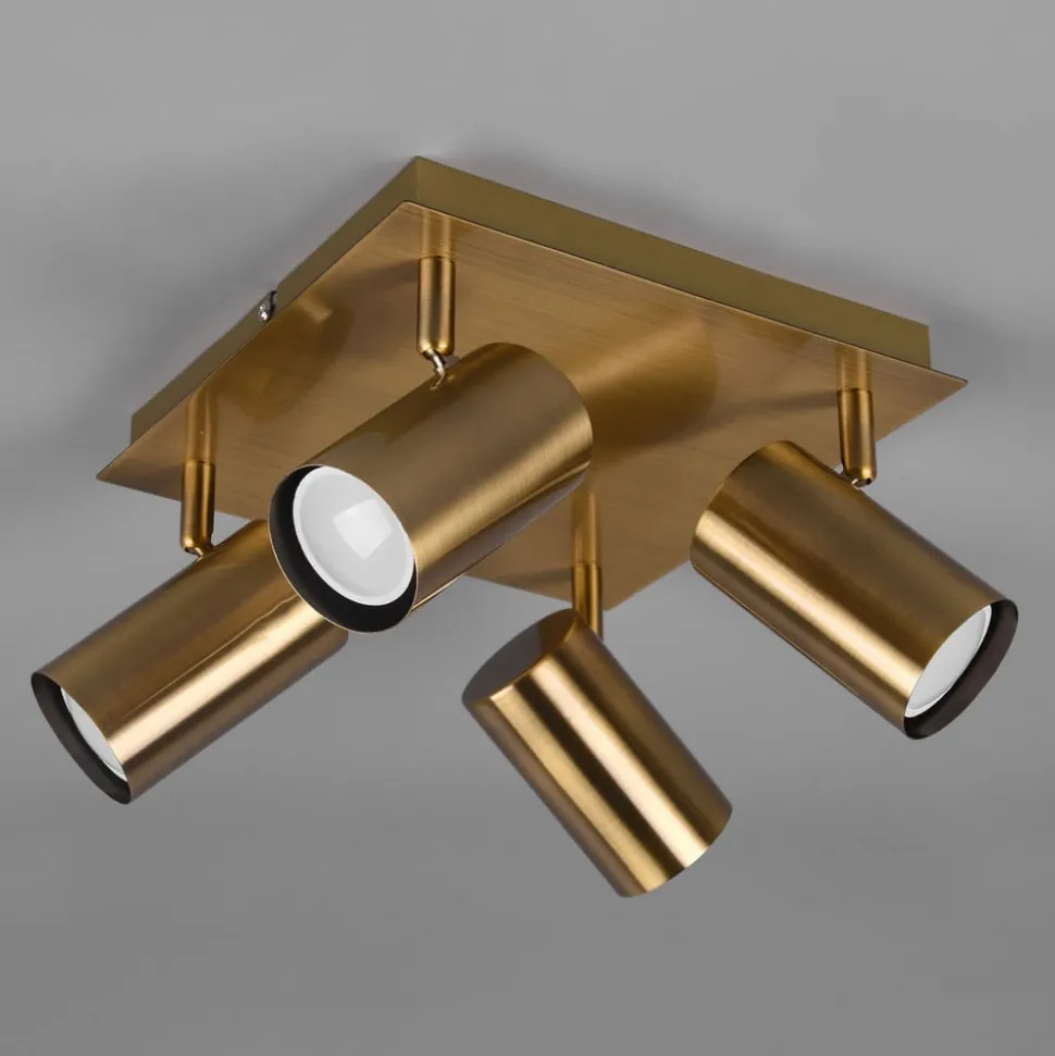 Marley downlight, antikk messing, 4 lyskilder