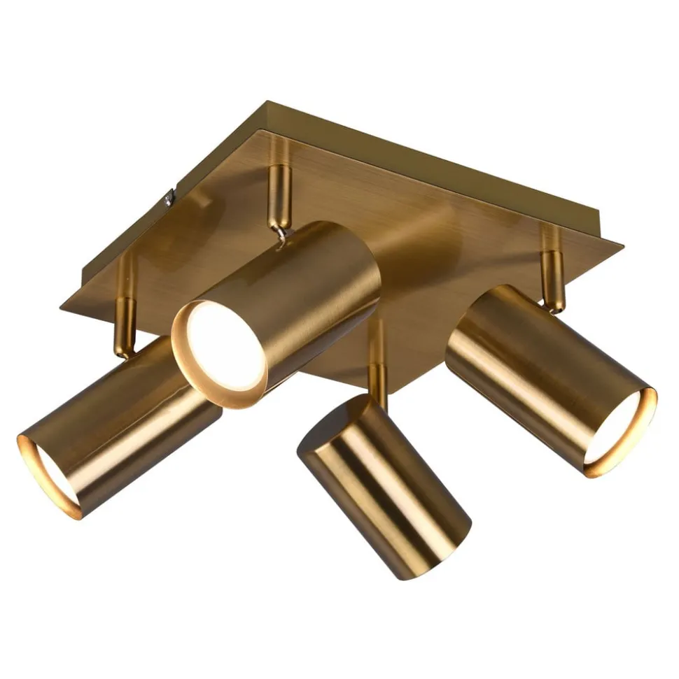 Marley downlight, antikk messing, 4 lyskilder