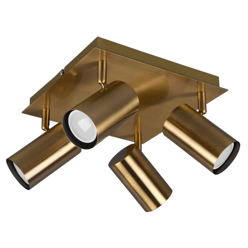 Marley downlight, antikk messing, 4 lyskilder