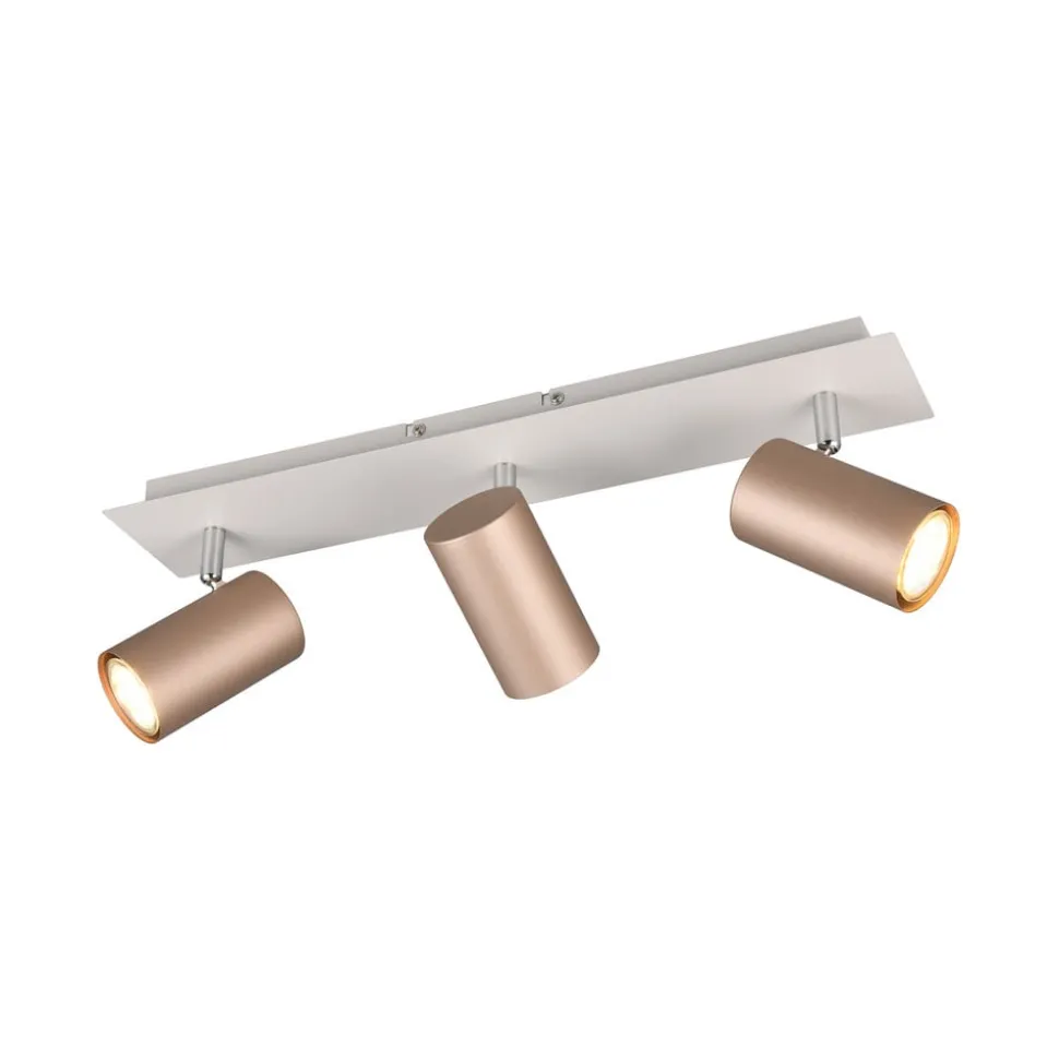 Marley downlight brun/lys grå 48 x 9 cm 3 lyskilder i metall