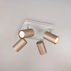 Marley downlight brun/lys grå 24 x 24 cm 4 lyskilder i metall