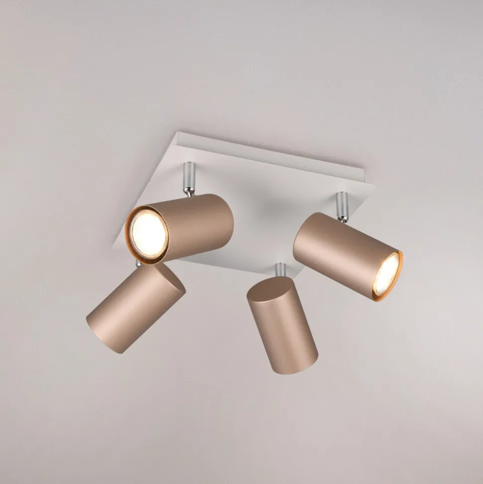 Marley downlight brun/lys grå 24 x 24 cm 4 lyskilder i metall