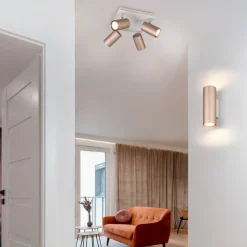 Marley downlight brun/lys grå 24 x 24 cm 4 lyskilder i metall