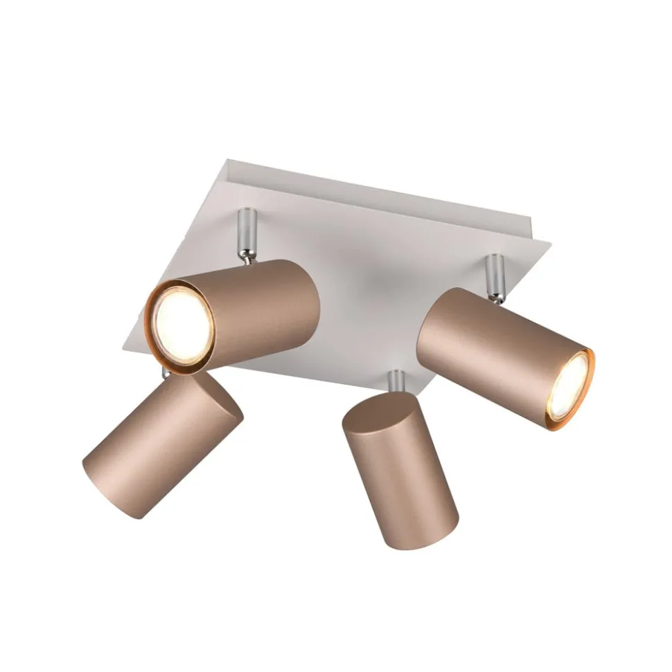 Marley downlight brun/lys grå 24 x 24 cm 4 lyskilder i metall