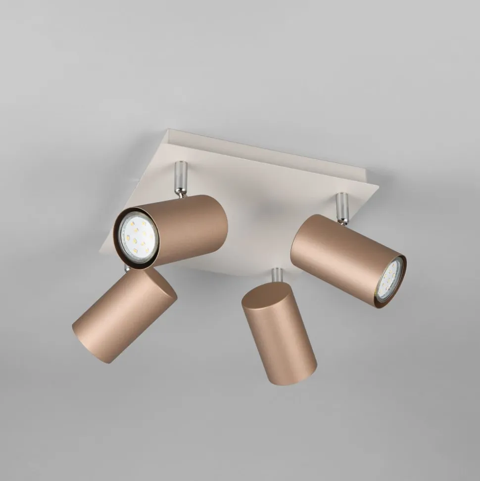 Marley downlight brun/lys grå 24 x 24 cm 4 lyskilder i metall