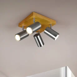 Marley downlight, matt nikkel, 4 lyskilder