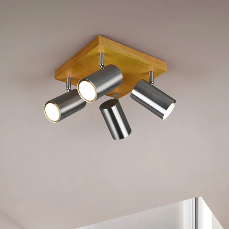 Marley downlight, matt nikkel, 4 lyskilder