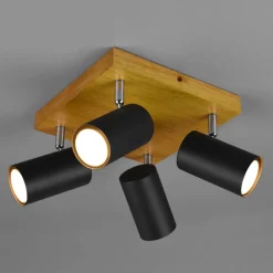 Marley downlight, matt svart, 4 lyskilder