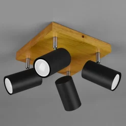 Marley downlight, matt svart, 4 lyskilder