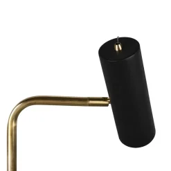 Marley gulvlampe, svart/messing, høyde 151 cm, metall