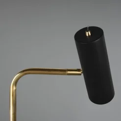 Marley gulvlampe, svart/messing, høyde 151 cm, metall