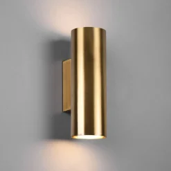 Marley vegglampe, antikk messing, Up & Down