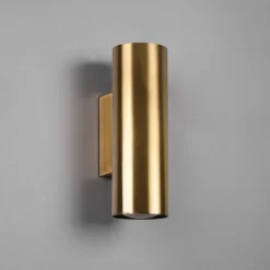 Marley vegglampe, antikk messing, Up & Down