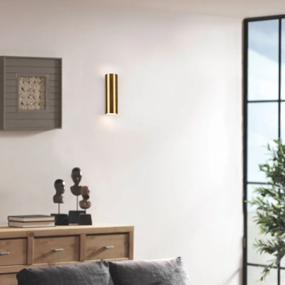 Marley vegglampe, antikk messing, Up & Down