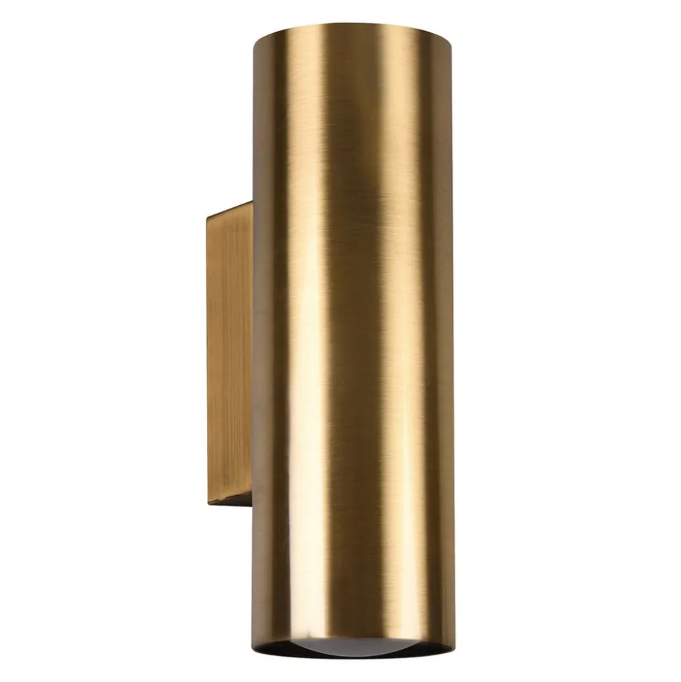 Marley vegglampe, antikk messing, Up & Down