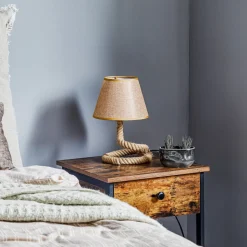 Mauli bordlampe laget av tau og stoff