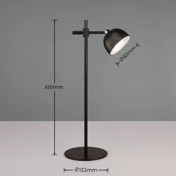 Maxima LED oppladbar bordlampe, svart, høyde 41 cm, plast