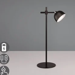 Maxima LED oppladbar bordlampe, svart, høyde 41 cm, plast