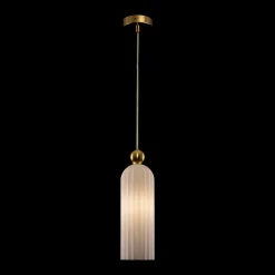 Maytoni Antic hengelampe, hvit glass-skjerm