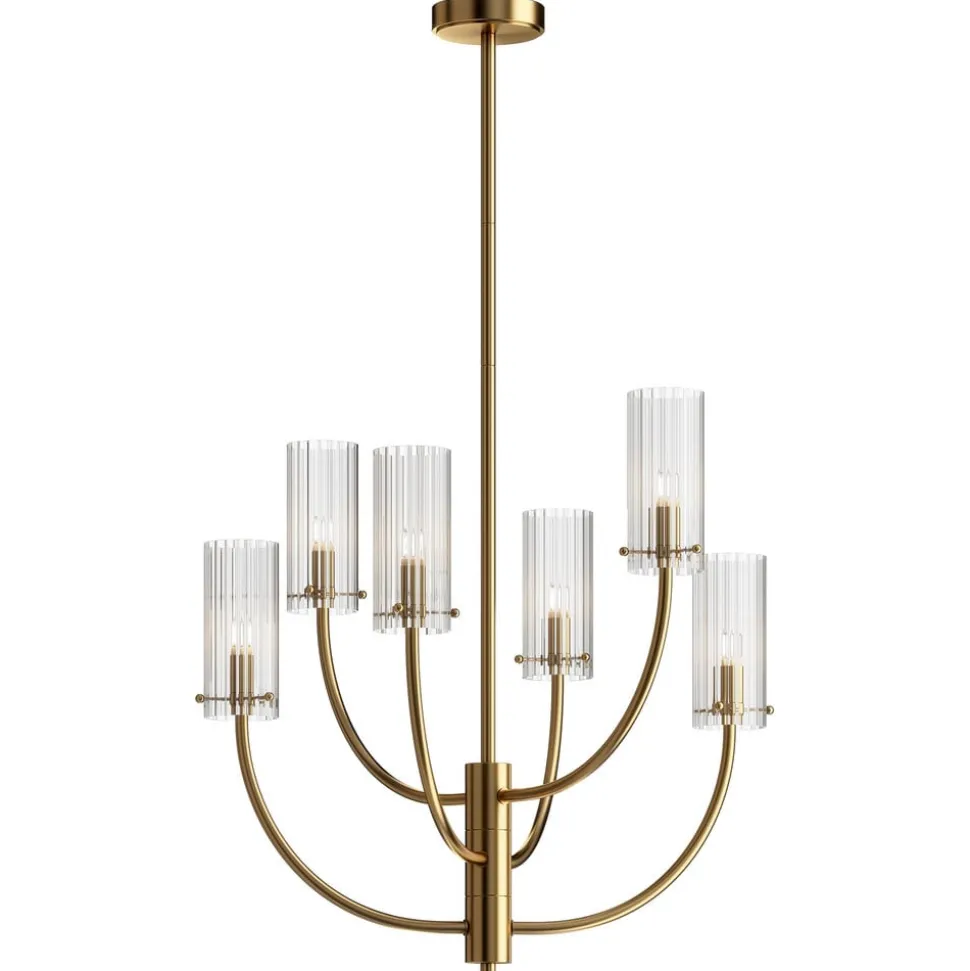 Maytoni Arco hengelampe med 6 glassskjermer