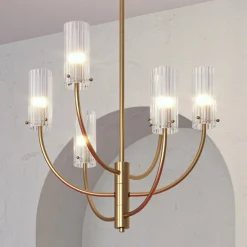 Maytoni Arco hengelampe med 6 glassskjermer