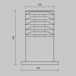 Maytoni Bronx sokkellampe, svart