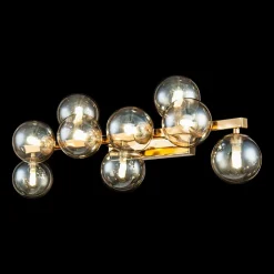 Maytoni Dallas vegglampe med 9 glasskuler, gull