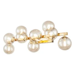 Maytoni Dallas vegglampe med 9 glasskuler, gull