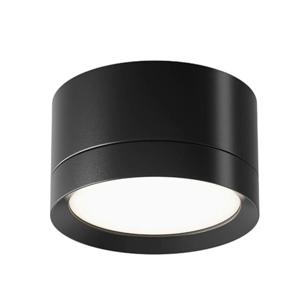 Maytoni downlight Hoop, svart, høyde 5 cm Ø 8,5 cm aluminium GX53