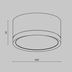 Maytoni downlight Hoop, svart, høyde 5 cm Ø 8,5 cm aluminium GX53
