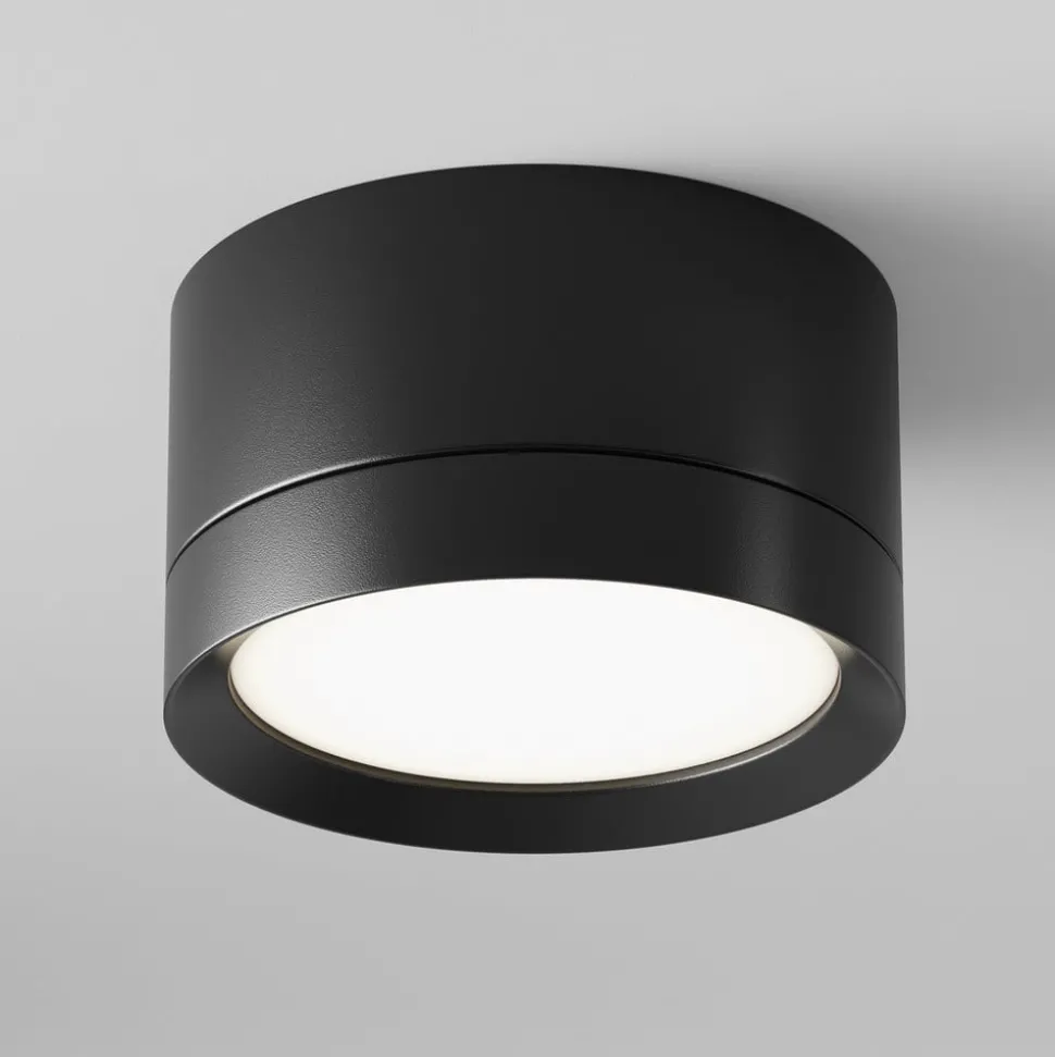 Maytoni downlight Hoop, svart, høyde 5 cm Ø 8,5 cm aluminium GX53