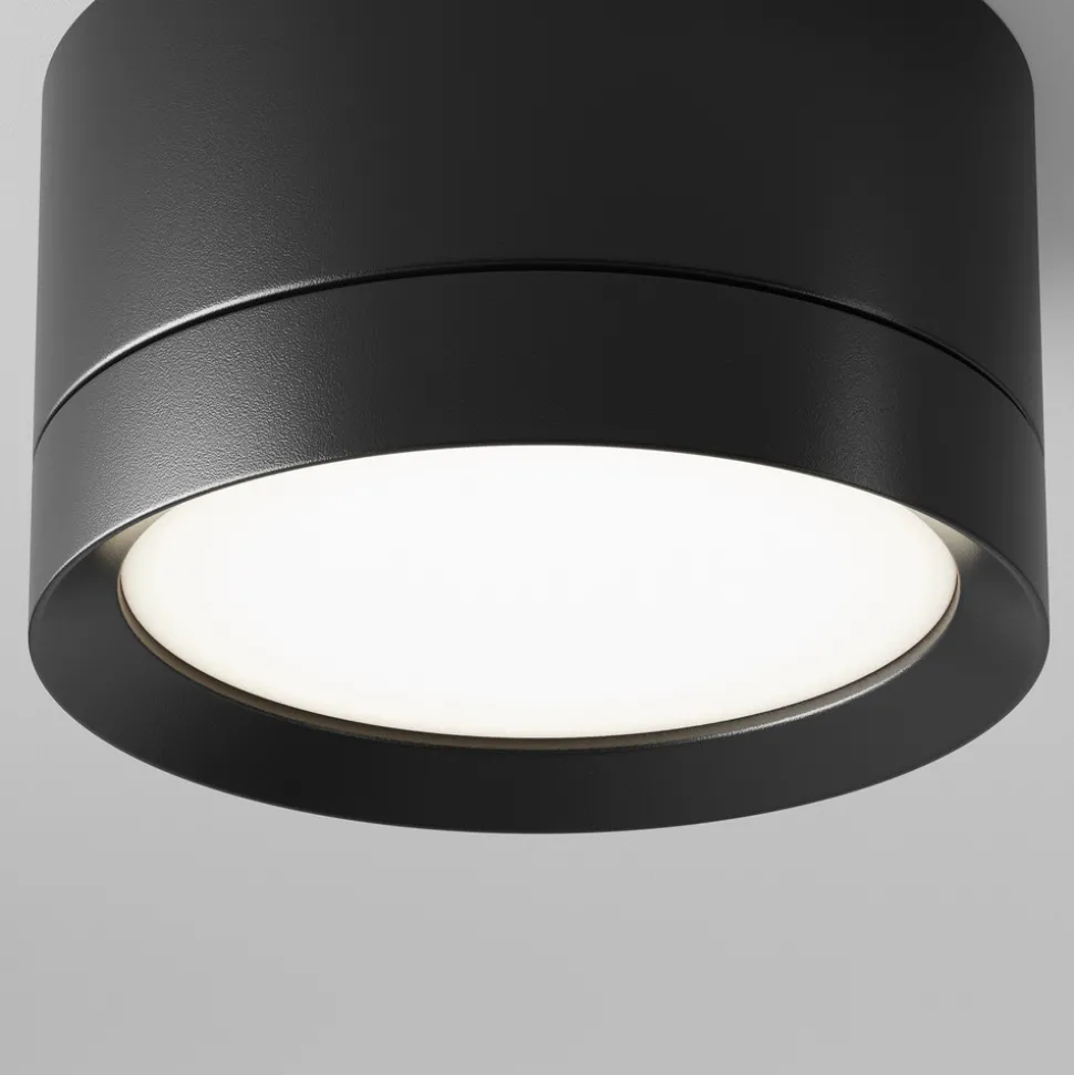 Maytoni downlight Hoop, svart, høyde 5 cm Ø 8,5 cm aluminium GX53