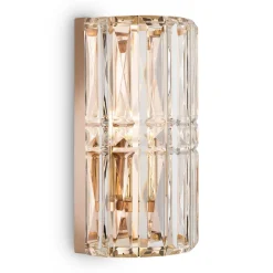 Maytoni Facet vegglampe, høyde 25 cm, gullfarget, glass, E14