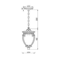 Maytoni Fleur utendørs pendellampe, bronse