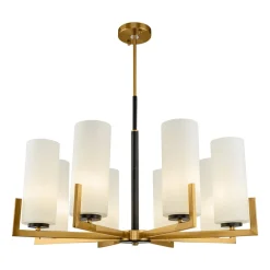 Maytoni Fortano lysekrone 8 lyskilder glasskjermer