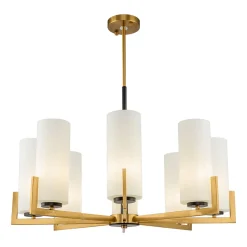 Maytoni Fortano lysekrone 8 lyskilder glasskjermer