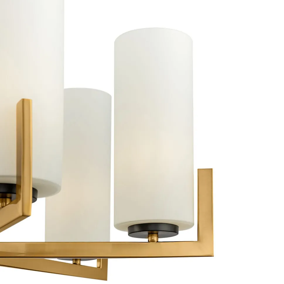 Maytoni Fortano lysekrone 6 lyskilder glasskjermer