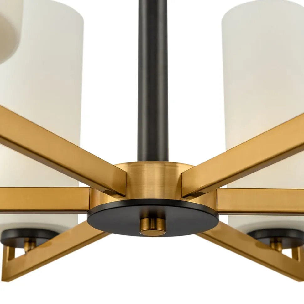 Maytoni Fortano lysekrone 6 lyskilder glasskjermer