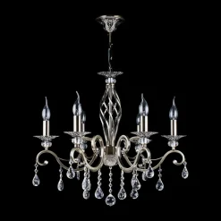 Maytoni Grace lysekrone 6 lyskilder messing/hvit