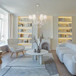 Maytoni Grace lysekrone, hvit, 6 lyskilder, organza, E14