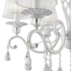 Maytoni Grace lysekrone, hvit, 6 lyskilder, organza, E14